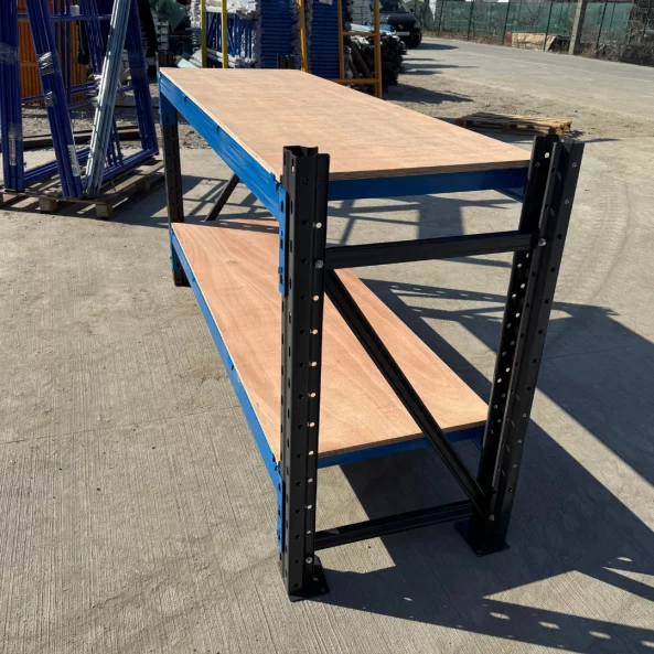 Ipari munkapad rétegelt lemezből H2000 x M600 x M1000 - 1000kg/szint SZÜRKE ÉS KÉK