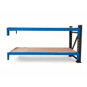 Extensión para banco de trabajo industrial con contrachapado L2000 x P600 x H1000mm - 1000kg/nivel GRIS Y AZUL