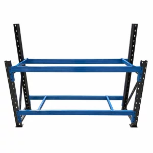 Masă de lucru industrială, cu cadru superior pentru panou, dimensiuni L2000 × D600 × H1000/1500 mm, capacitate 1000 kg/nivel-Gray &amp; Blue