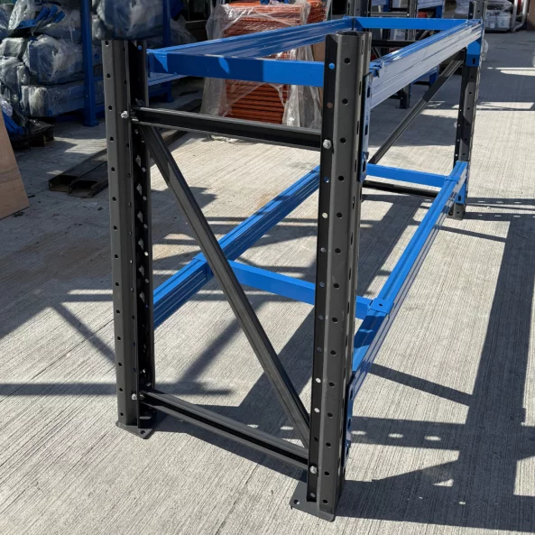 Ipari munkapad L2000 × Sz600 × M1000 – 1000 kg/szint – Szürke és Kék– rétegelt lemez nélkül