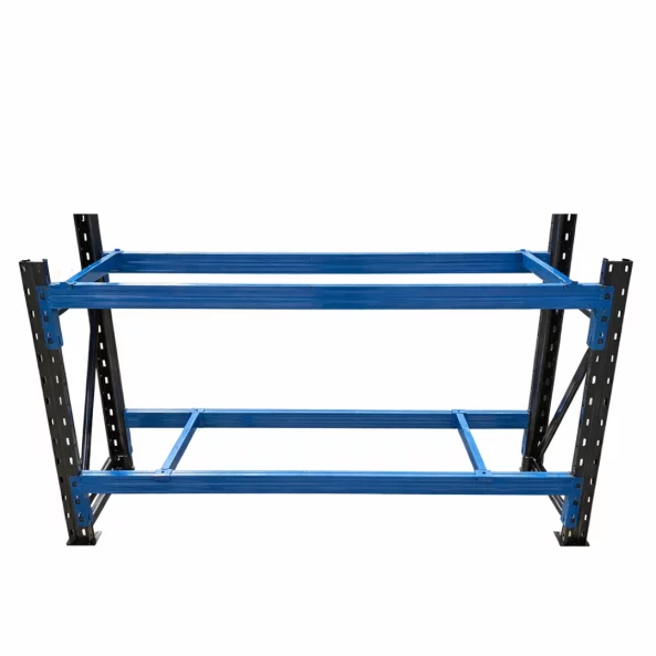 Ipari munkapad L2000 × Sz600 × M1000 – 1000 kg/szint – Szürke és Kék– rétegelt lemez nélkül