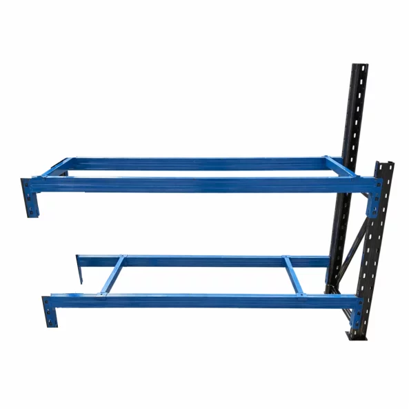 Удължение за индустриална работна маса с горна рамка за панел, размери: Д2000 × Ш600 × В1000/1500 мм, капацитет: 1000 кг/ниво – Синя