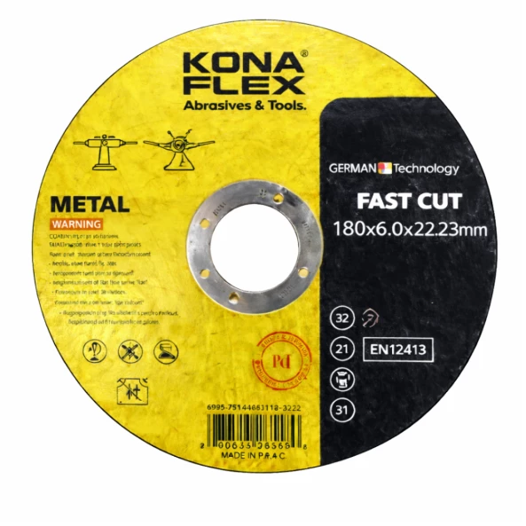 Disc Taiere Inox si Metal T27,  180mm x 6.0mm x 22.23mm – disc concav