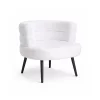 Fotoliu Modern Boucle Alb – Design Elegant cu Spatar Curbat