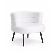 Fotoliu Modern Boucle Alb – Design Elegant cu Spatar Curbat