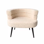 Fotoliu Modern Boucle Bej – Design Elegant cu Spatar Curbat