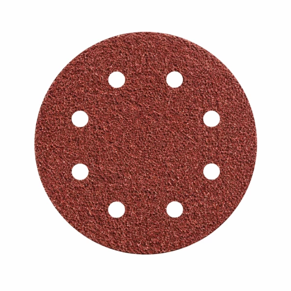 Disc abraziv Velcro 125 mm, 8 găuri, granulație G100, pentru șlefuire lemn și metal