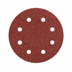 Disc abraziv Velcro 125 mm, 8 găuri, granulație G180, pentru șlefuire lemn și metal