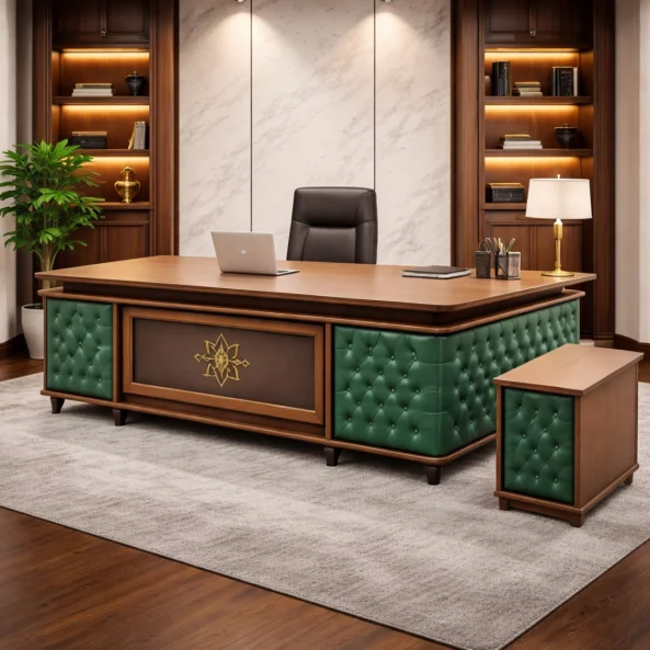 Birou Managerial cu Dulap Lateral Mobil – W2000 x D950 x H750 mm