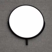 MARIPOSA okos sminkasztal – kerek tükörrel és edzett üveg munkalappal, 80x40x120 cm, ÚJRACSOMAGOLT TERMÉK