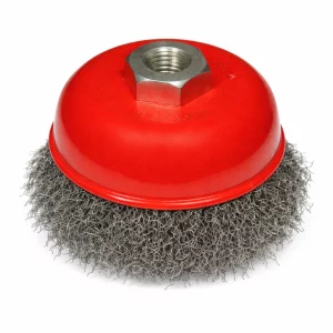 Perie cupa de sarma cu fir crimpat de 85 mm - pentru Curatare si Polizare