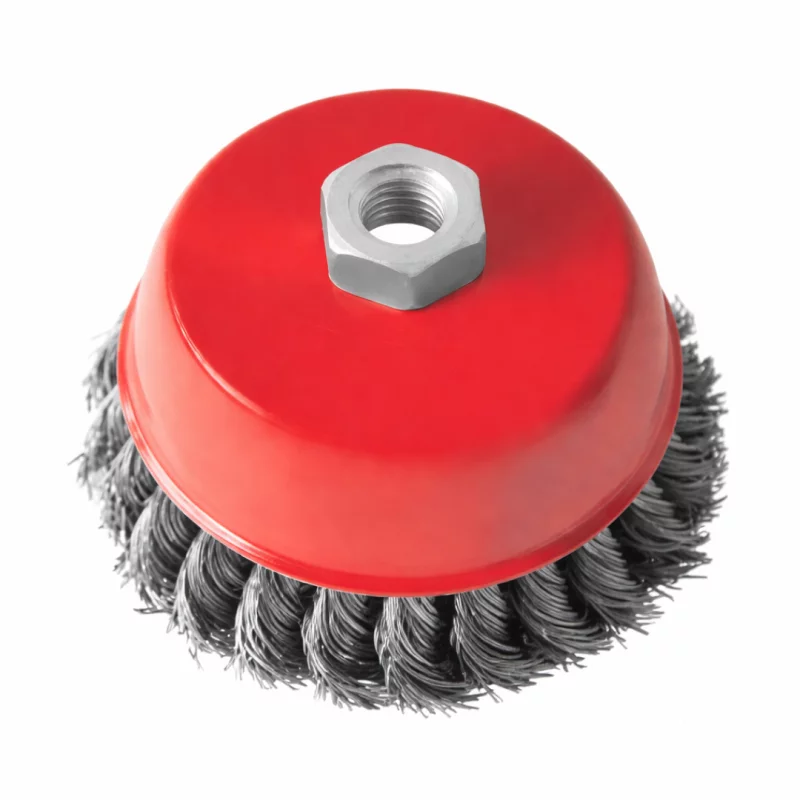 Perie cupa din sarma cu fir rasucit, 125mm - pentru curatare si slefuire metalica