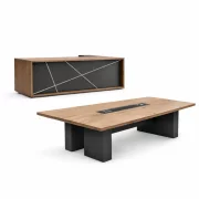 Set Birou Directorial 1800*900*750 mm cu dulap lateral mobil si Masa de Conferința 2000x1000 mm