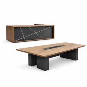 Set Birou Directorial 1800*900*750 mm cu dulap lateral mobil si Masa de Conferința 2000x1000 mm