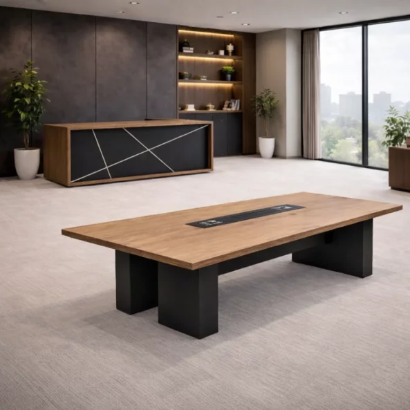 Set Birou Directorial 1800*900*750 mm cu dulap lateral mobil si Masa de Conferința 2000x1000 mm