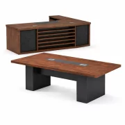 Set Birou Directorial 2400*1000*750 mm cu dulap lateral mobil si Masa de Conferinta 2000x1000 mm