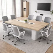 Masa de conferinta 21-MM15 , 200x100x750 cm,Blat 50 mm, PAL Melaminat E1, White