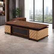 Escritorio ejecutivo Majestic con cajones y armario lateral móvil – dimensiones: 2400 × 1000 × 750 mm