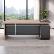 Escritorio ejecutivo Bellagio con estructura de melamina y panel frontal – dimensiones: W1800 × D800 × H750 mm