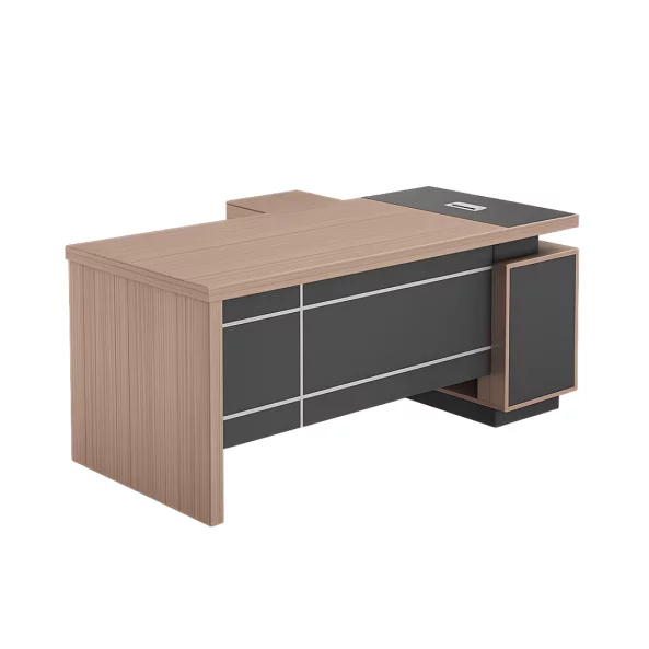 Escritorio ejecutivo Bellagio con estructura de melamina y panel frontal – dimensiones: W1800 × D800 × H750 mm