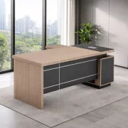 Escritorio ejecutivo Bellagio con estructura de melamina y panel frontal – dimensiones: W1800 × D800 × H750 mm