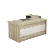 Escritorio ejecutivo Prestige con armario lateral y tablero de 50 mm – dimensiones: An1800 x Pr800 x Al750 mm