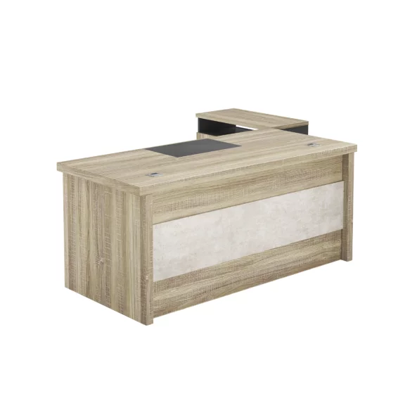 Escritorio ejecutivo Prestige con armario lateral y tablero de 50 mm – dimensiones: An1800 x Pr800 x Al750 mm