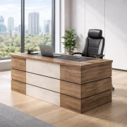 Escritorio ejecutivo Castello con armario lateral móvil – dimensiones: W1600 × D800 × H750 mm