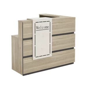 Recepciós íróasztal SMART HEATER mobil fiókkal W1400D1200H1050 – világos tölgy