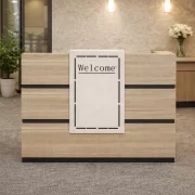 Recepciós íróasztal SMART HEATER mobil fiókkal W1400D1200H1050 – világos tölgy