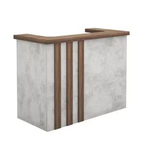 Birou receptie SMART HEATER cu sertare suspendate W1400*D600*H1050-stejar natur &amp; gri