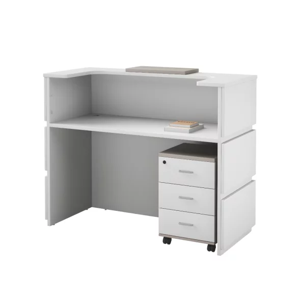 SMART HEATER recepciós pult – melamin anyag W1600D600H1050, fehér