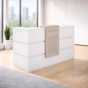 SMART HEATER recepciós pult – melamin anyag W1600D600H1050, fehér
