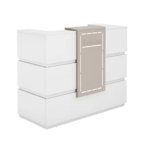 SMART HEATER recepciós pult – melamin anyag W1600D600H1050, fehér