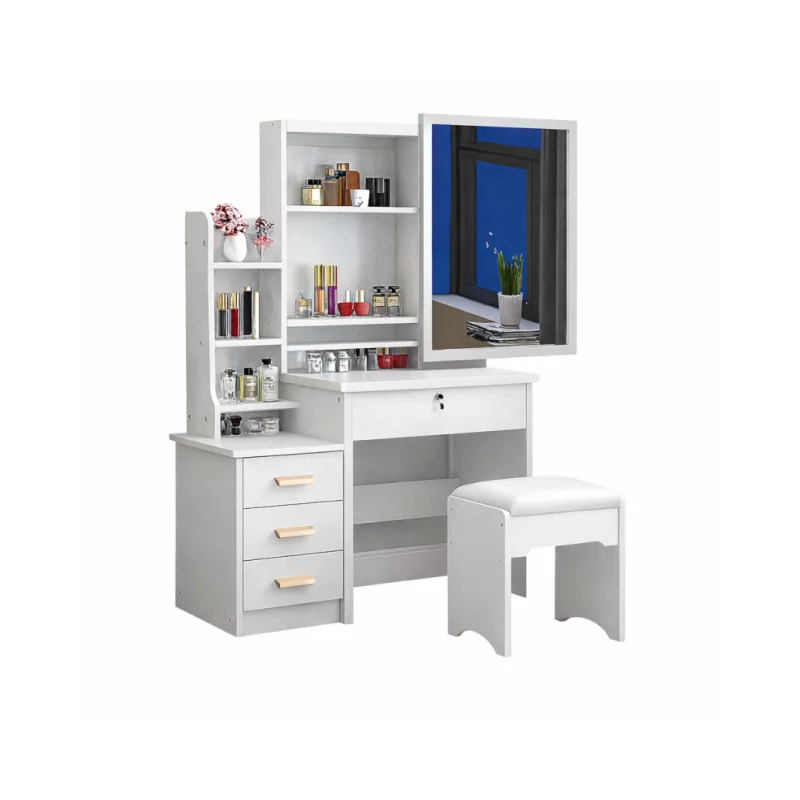 SET CRYSTAL - Măsuță de machiaj cu oglindă PRODUS RESIGILAT