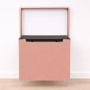 Silla plegable de pared para calzarse – aleación de aluminio y acero, tono soft pink