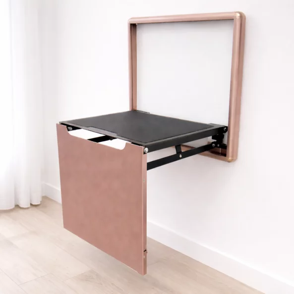 Silla plegable de pared para calzarse – aleación de aluminio y acero, tono soft pink