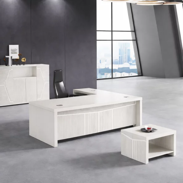 Birou directorial Valente cu dulap lateral mobil - dimensiuni 1800*800*750 mm