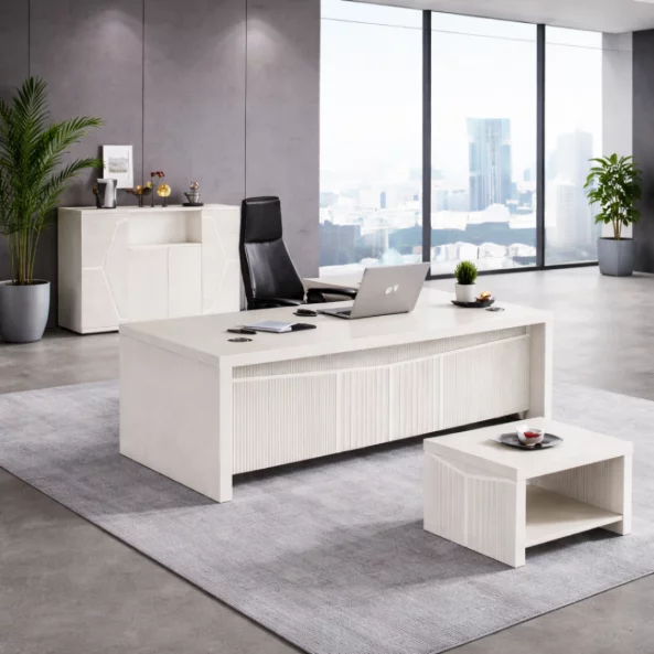 Birou directorial Valente cu dulap lateral mobil - dimensiuni 1800*800*750 mm