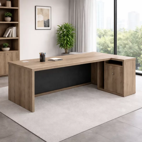 Igazgatoi íróasztal mobil oldalsó szekrénnyel, modern és elegáns dizájn, prémium minőség, méretek 1800*900*750