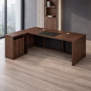 Birou directorial Millenium cu dulap lateral mobil - dimensiuni 2400*1000*750 mm