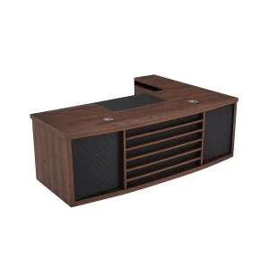 Escritorio ejecutivo con gabinete lateral móvil, diseño moderno y elegante, calidad premium, dimensiones 2400*1000*750