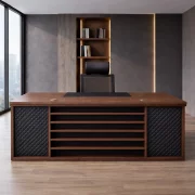 Birou directorial Millenium cu dulap lateral mobil - dimensiuni 2400*1000*750 mm