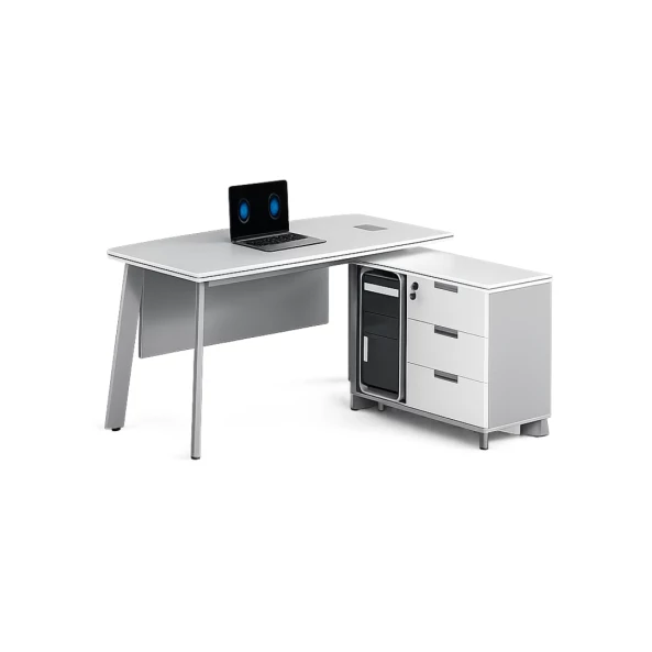 Masă birou cu dulap lateral ,design modern și elegant ,calitate premium , dimensiuni 1600*1400*750