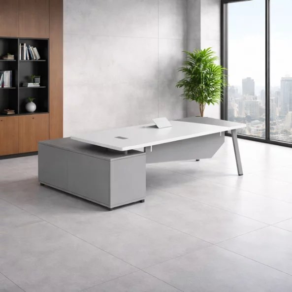 Masă birou cu dulap lateral ,design modern și elegant ,calitate premium , dimensiuni 2000*1400*750