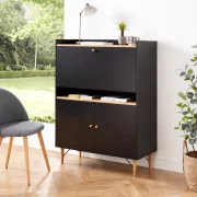 Secretaire íróasztal – kompakt kialakítás, praktikus munkafelület, fekete