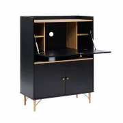 Secretaire íróasztal – kompakt kialakítás, praktikus munkafelület, fekete