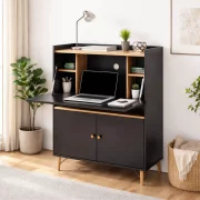 Secretaire íróasztal – kompakt kialakítás, praktikus munkafelület, fekete