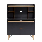 Secretaire íróasztal – kompakt kialakítás, praktikus munkafelület, fekete