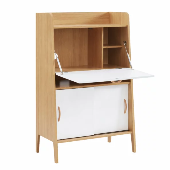 Íróasztal secretaire – kompakt kialakítás, praktikus munkafelület, Fehér